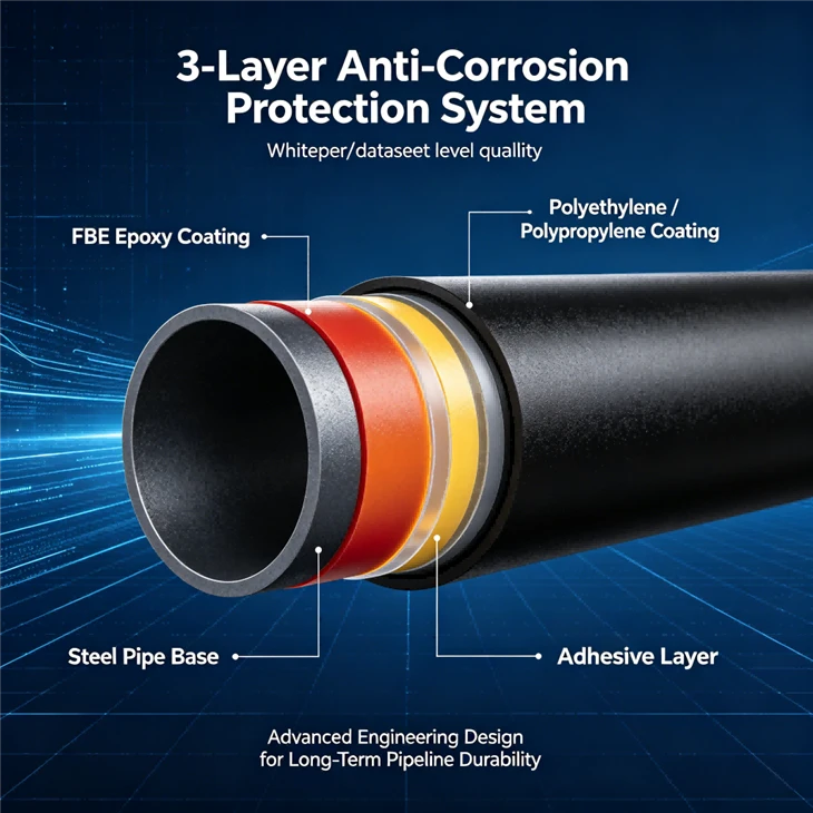 3PE / 3PP / FBE Coated Anti-Corrosion Steel Pipe | DIN & API Standard Pipeline Supplier price