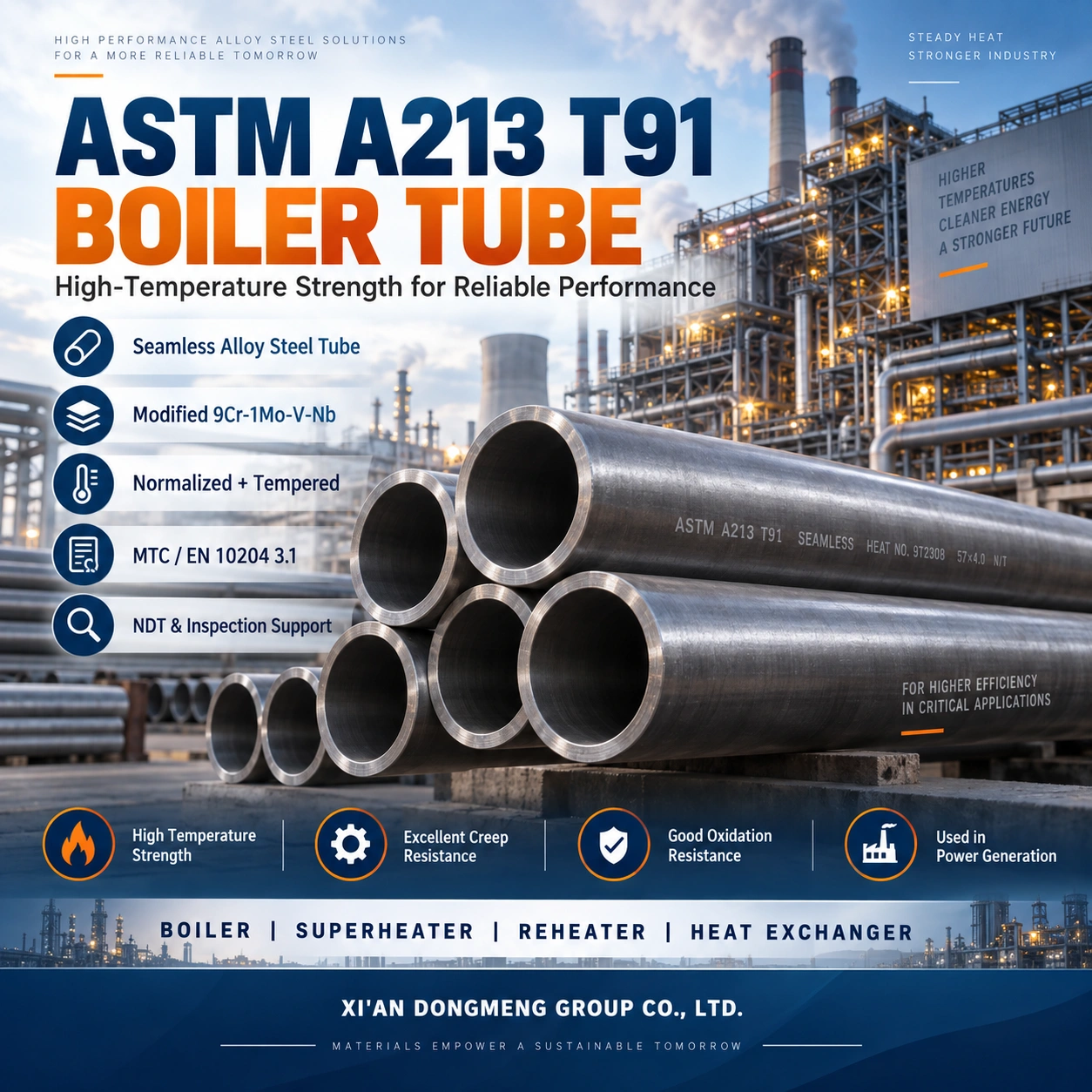 Tib chodyè ASTM A213 T91